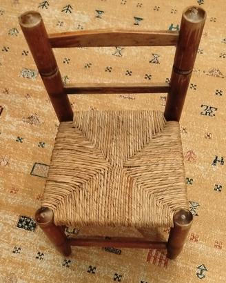 Sedia vintage impagliata a mano 