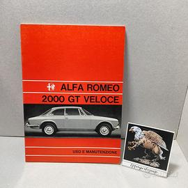 Libretto Uso Manutenzione Alfa Romeo 2000 Veloce