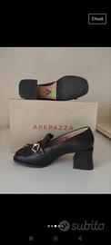 Mocassini neri in vera pelle Apepazza