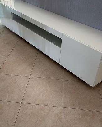 Mobile Porta TV Bianco Moderno - Lunghezza 2 metri