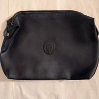 Pochette / Beauty case in pelle nera Trussardi