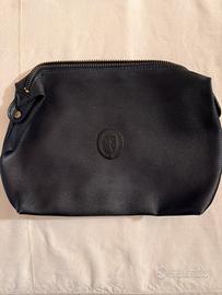 Pochette / Beauty case in pelle nera Trussardi