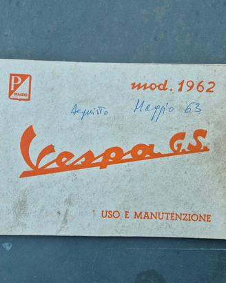 piaggio vespa 160 gs libretto uso e manutenzione 