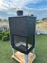 CAMINO LEGNA ANGOLARE  VENTILAZIONE FORZATA