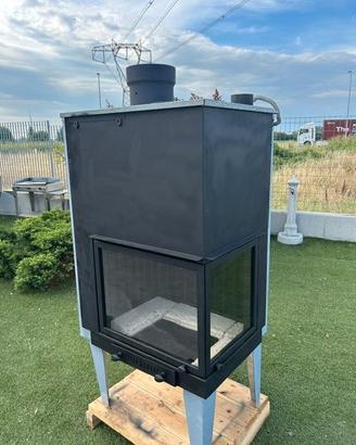CAMINO LEGNA ANGOLARE  VENTILAZIONE FORZATA
