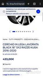 CERCHI IN LEGA DA 18 POLLICI ORIFGINALI FORD