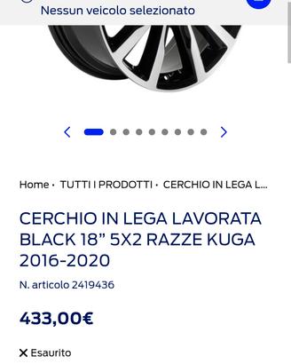 CERCHI IN LEGA DA 18 POLLICI ORIFGINALI FORD