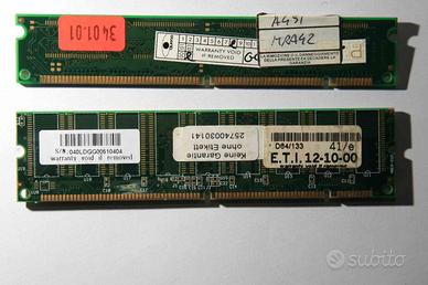 RAM PC133 64MB cadauno, 2 moduli x retrocomputing