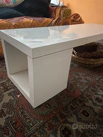 Tavolino bianco lucido  rettangolare per salotto