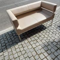 Divano due posti ecopelle beige