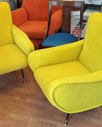 coppia poltrone stile Marco Zanuso 
