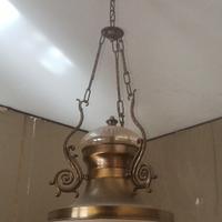 Lampadario anni '70 vetro metallo