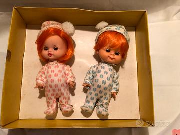 Bambole coppia di gemellini anni 60