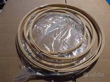 telaio ricamo cerchio legno 5 pz - mai usati