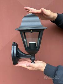 Lampioncino da esterno nero in alluminio e vetro