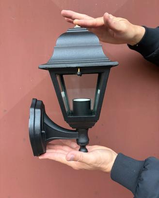 Lampioncino da esterno nero in alluminio e vetro