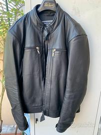 Giacca moto  pelle nera BMW