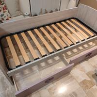 Letto singolo con cassettoni contenitore