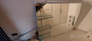 Specchio con faretti L. 145cm x H. 115cm