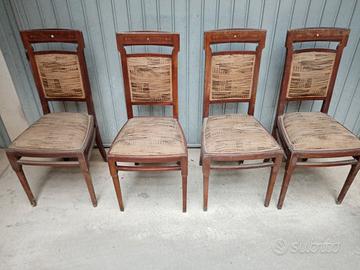 4 SEDIE ANTICHE originali primi 900 stile liberty