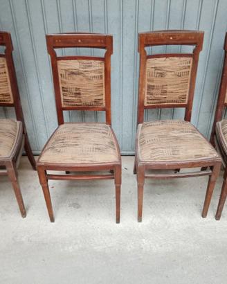 4 SEDIE ANTICHE originali primi 900 stile liberty