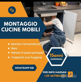 Montaggio cucina, traslochi, sgombero Roma e pr