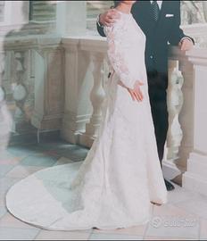 Abito da sposa tutto in pizzo Chantilly e Macramè 