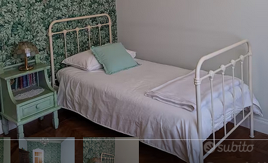 Letto singolo con doghe ferro battuto