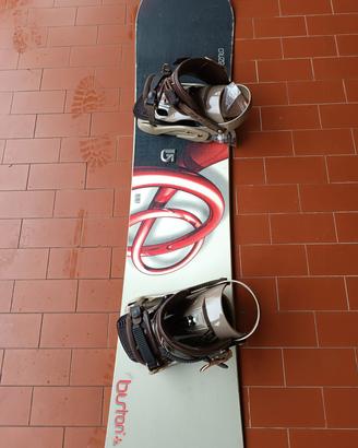 snowboard burton con attacchi drake