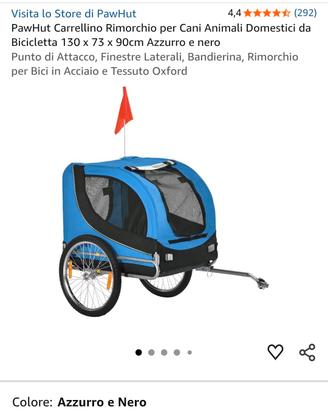 carrellino rimorchio per cane