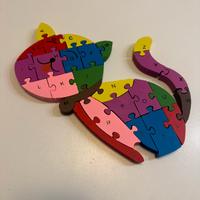 Puzzle in legno numeri e lettere