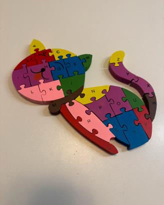 Puzzle in legno numeri e lettere