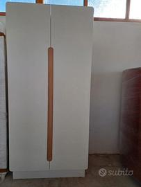 Armadio guardaroba bicolore legno a poro aperto