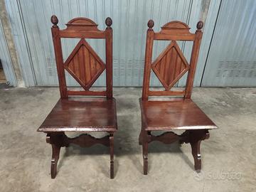 Coppia sedie vero legno 