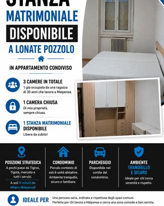 stanza matrimoniale disponibile solo DONNE 