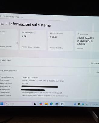PC Desktop Fisso i7|GTX 970|8GB RAM|SSD 500GB