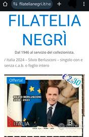 Silvio Berlusconi, francobollo Italia 2024