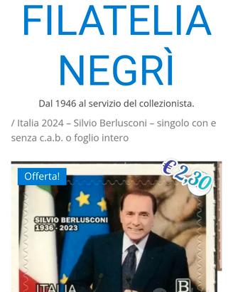 Silvio Berlusconi, francobollo Italia 2024