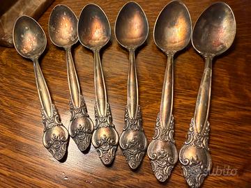 6 cucchiaini placcati WM A. Rogers"