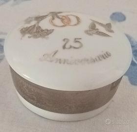 Bomboniera Porcellana Limoges M.A.B.A. 25° Anniver