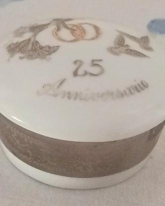 Bomboniera Porcellana Limoges M.A.B.A. 25° Anniver