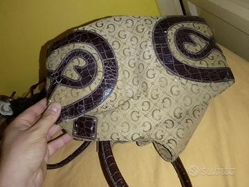 borsa g con decoro cuore 34x16x26cm manici coccodr