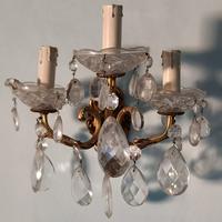 Applique bronzo e vetro coppia Vintage