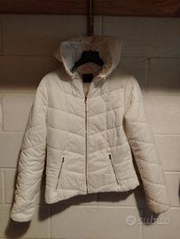 Giubbotto ragazza bianco con cappuccio