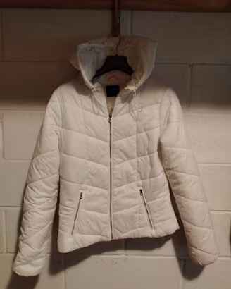 Giubbotto ragazza bianco con cappuccio