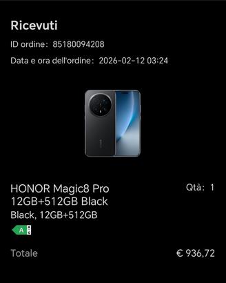 HONOR Magic8 Pro 12GB+512GB Black 
