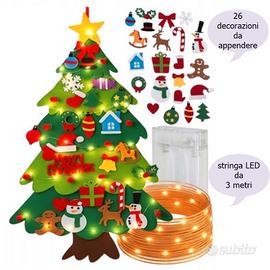 Albero di Natale per bambini in feltro e Luci LED