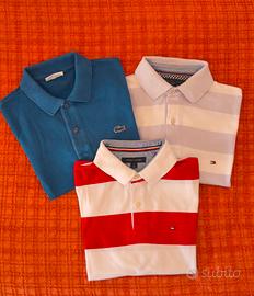 Tris set Polo Tommy Hilfiger e Lacoste tg. M