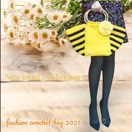 borsa uncinetto gialla 