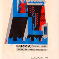 Stampa manifesto di Lucca fascista di Depero '30